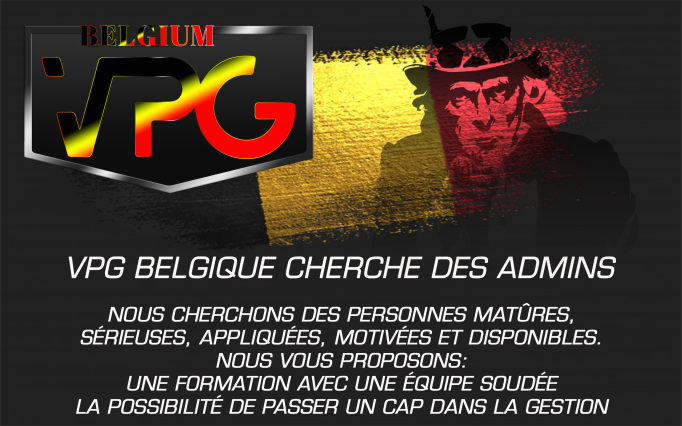 Owner  — 11/11/2021
.Bonsoir messieurs 
Le staff VPG    , souhaite continuer son agrandissement staff admin au vue de l’évolution de VPG qui ne cesse de s’agrandir et devrait niveau jeu évoluer !  . 
Nous souhaitons trouver des GMS ou CO-GM