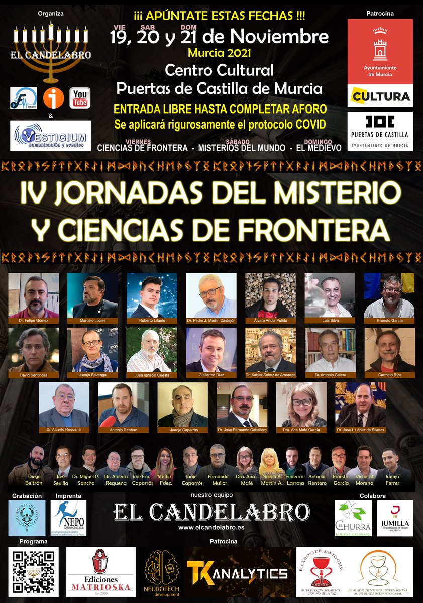 _ElCandelabro's tweet photo. IV JORNADAS DEL MISTERIO Y CIENCIAS DE FRONTERA
Uno de los mayores eventos de Misterio del país...
Gracias DOP Jumilla por vuestra colaboración, obsequiando a nuestros ponentes con los mejores vinos  @VinosJumilla  
Nuestro programa oficial...
https://t.co/83uEXsyqlb https://t.co/rGyT8Dvmis