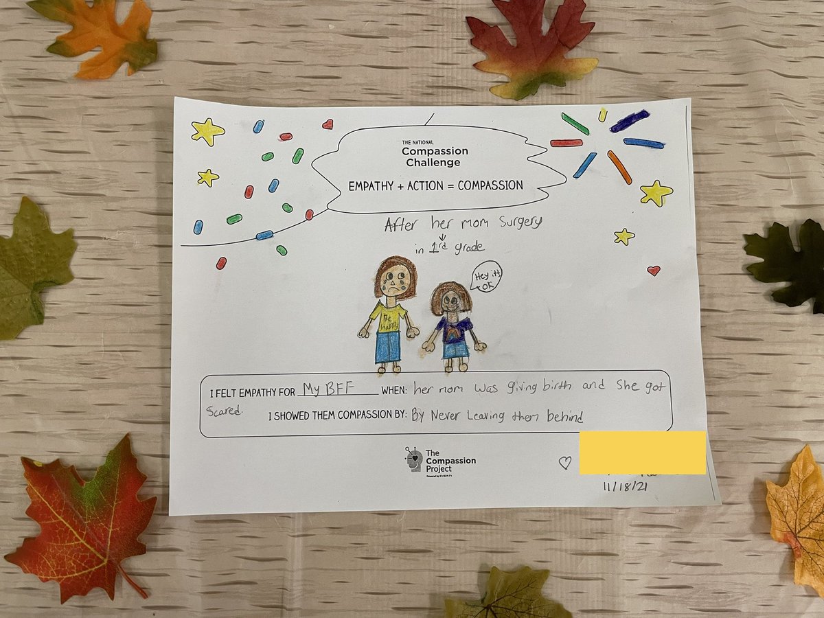 _vanes_f's tweet photo. My students completed the #CompassionChallenge by @EVERFIK12 today. We really enjoyed talking about times when we showed compassion to others. Perfect lesson right before Thanksgiving. Check it out! #SeeCareDo https://t.co/Ls8BeskOaw