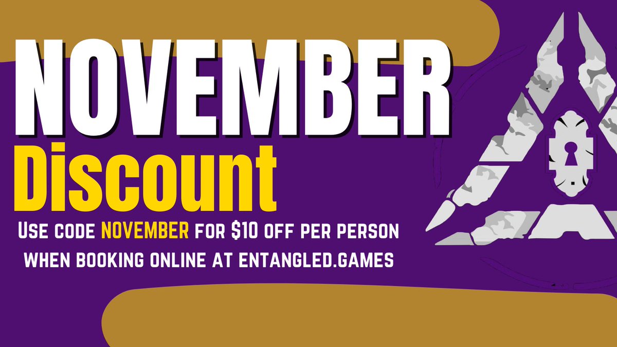 Use code NOVEMBER for $10 off per person! Book your experience at entangled.games
