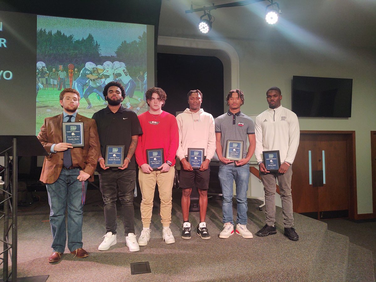 HPCA Cougar Football (@hpcafootball) on Twitter photo Team Awards handed out tonight
Newcomer Award - Darius Kane
Swiss Army Knife - Sean O'Brien
Leadership - Glenn Bullock
Playmaker - Jalen Smith
MVP - Myles Crisp
Christian Character - Daniel Mayo
<a href="/Dariuskane6/">Darius kane</a>
<a href="/SeanOBrien2023/">Sean OBrien</a>
<a href="/Glenn_Bullock3/">Glenn Bullock</a>
<a href="/Jalensmith2022/">Jalen Smith 6’1 185 WR/DB</a>
<a href="/CrispMyles/">crispoo</a>
<a href="/mayomanjr/">Andrew Daniel Mayo</a> Team Awards handed out tonight
Newcomer Award - Darius Kane
Swiss Army Knife - Sean O'Brien
Leadership - Glenn Bullock
Playmaker - Jalen Smith
MVP - Myles Crisp
Christian Character - Daniel Mayo
<a href="/Dariuskane6/">Darius kane</a>
<a href="/SeanOBrien2023/">Sean OBrien</a>
<a href="/Glenn_Bullock3/">Glenn Bullock</a>
<a href="/Jalensmith2022/">Jalen Smith 6’1 185 WR/DB</a>
<a href="/CrispMyles/">crispoo</a>
<a href="/mayomanjr/">Andrew Daniel Mayo</a>