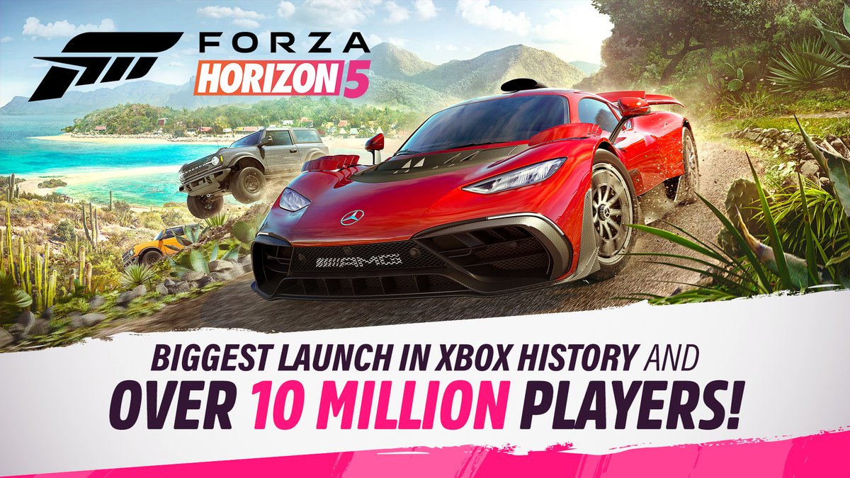 Thank you to the more than 10M #ForzaHorizon5 fans for the biggest first week in @Xbox history and @XboxGamePass EVER. GG!