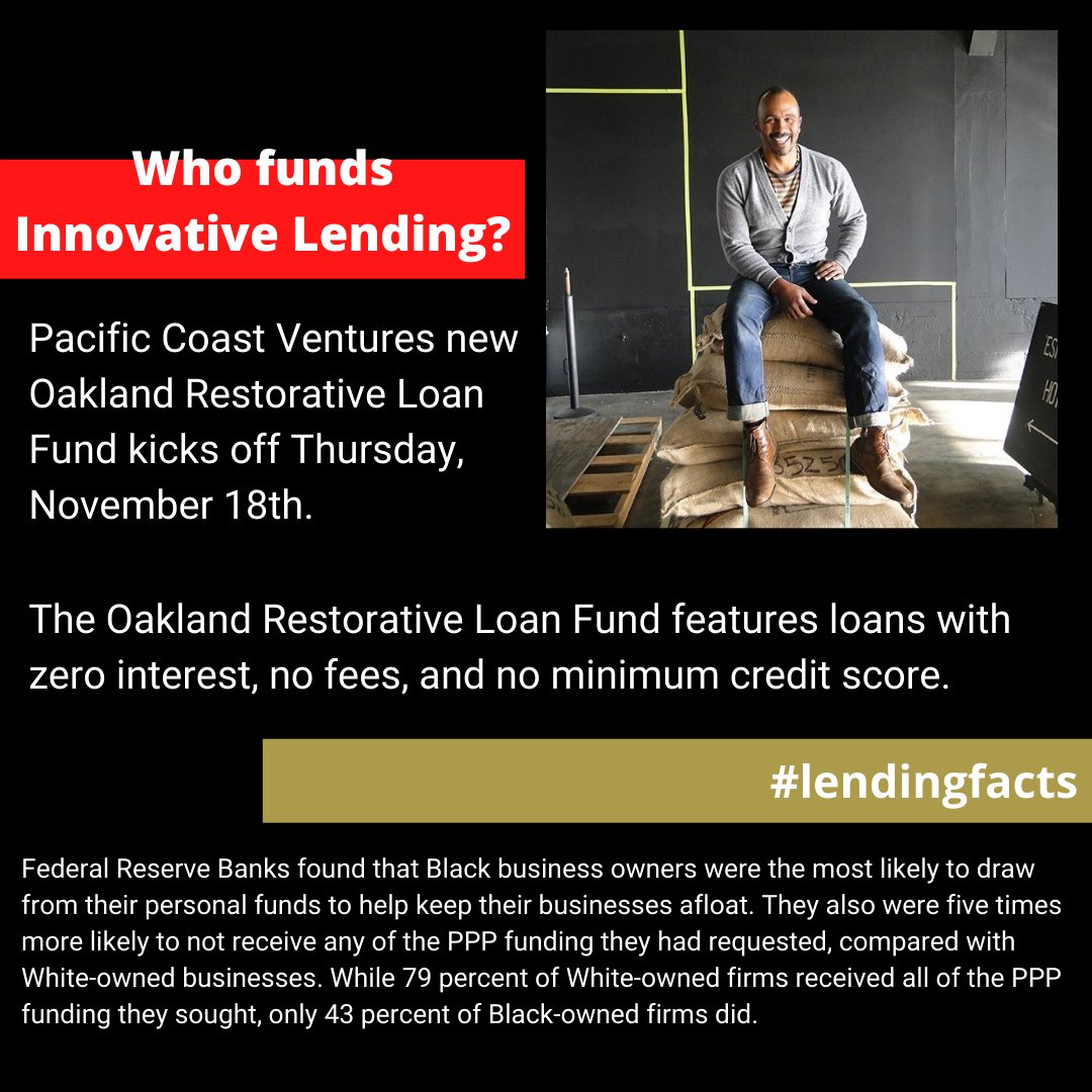 BAOBOBdirectory's tweet photo. and here's a perfect example of radical by degrees: just today a new loan fund was announced that is specifically targeted to Oakland Black and brown businesses.  Oakland Restorative Loan Fund $10-$100K with no fees, zero interest and no minimum credit score. 
#innovative
#bravo https://t.co/rp82TFcP7n