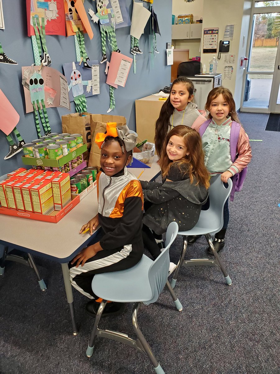 Adding up the food we have brought for Mactown Miracles <a href="/McNeil2ndGrade/">McNeil Elementary 2nd Grade</a> <a href="/McNeilElem/">McNeil Elementary</a> #misdliveskind #mymisd