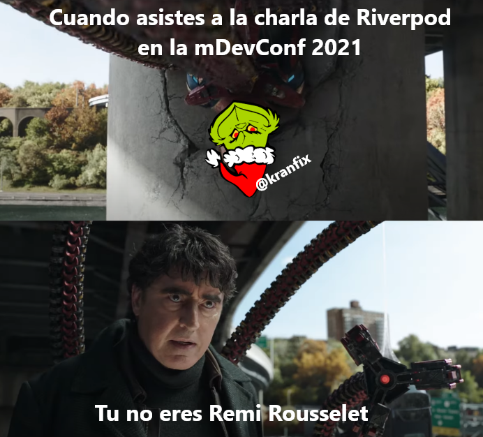 fardcrex's tweet photo. Mi meme para el concurso de #mDevConf2021 #KotlinLaPaz #GDGSucre #mDevConfmeme. #Flutter #Riverpod @kranfix https://t.co/EOlRL7R7Nx