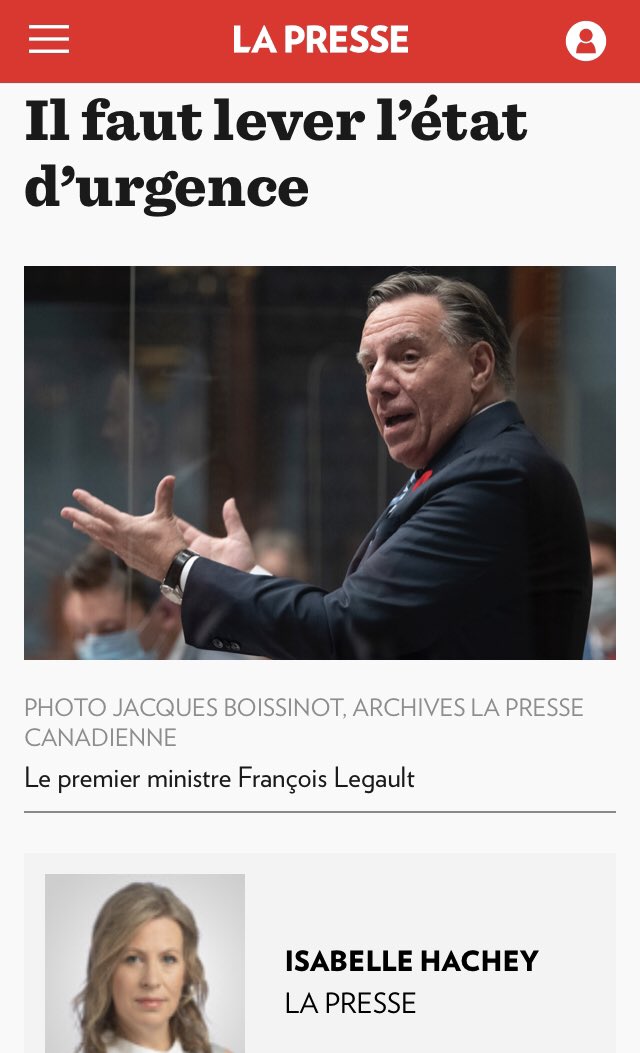 CyberBureau's tweet photo. « Mais il y a bien une chose à laquelle le gouvernement a le pouvoir de mettre fin dès à présent pour que le Québec retrouve une vie démocratique plus normale : l’état d’urgence sanitaire. »

https://t.co/Y2KWtx6iF7 https://t.co/QUnMfgM2WS