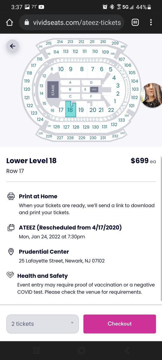 Finnick14's tweet photo. I'm so livid. This shit needs to stop. @Ticketmaster and @VividSeats needs to do something. The scalping for Kpop concerts is ridiculous. Even for Ateez, tickets are being sold at 5x the face value. This is so unfair to the real fans who have been waiting.  #StopScalpingKpop https://t.co/w3yVxEMoU2