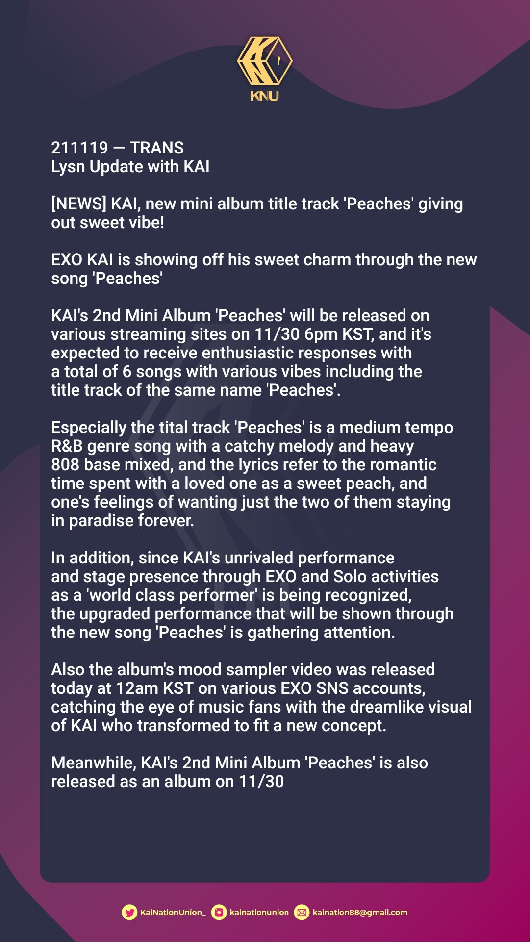 [Full Album] K A I (카이) - Peaches 