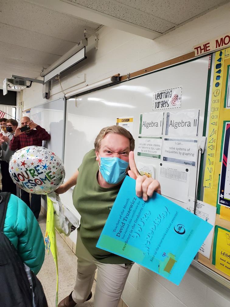 Congrats to <a href="/FaatSwimmer/">David Trusewicz</a> for our freshmen teacher of the month. <a href="/BoomerangPrjct/">Boomerang Project</a> <a href="/kevinozar/">kevinozar</a>