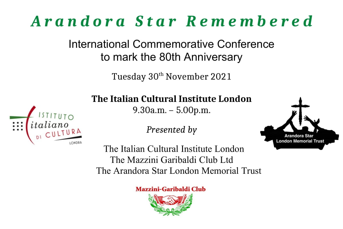 <a href="/MazziniGaribald/">Mazzini-Garibaldi Club</a> &amp; The #Arandora Star #London #Memorial Trust present <a href="/iiclondra/">@iiclondra</a> contributions by distinguished experts &amp; #scholars + 2 #screenings. 
To attend, pls email info@arandorastar.online - for info on live #streaming, go to arandorastar.online
iiclondra.esteri.it/iic_londra/en/…