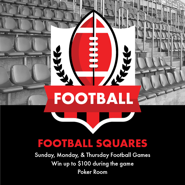 cadillacjacksgr's tweet photo. #GetLucky tonight by playing Football Squares in our Poker Room. 🏈 https://t.co/AcZq8SyJwC