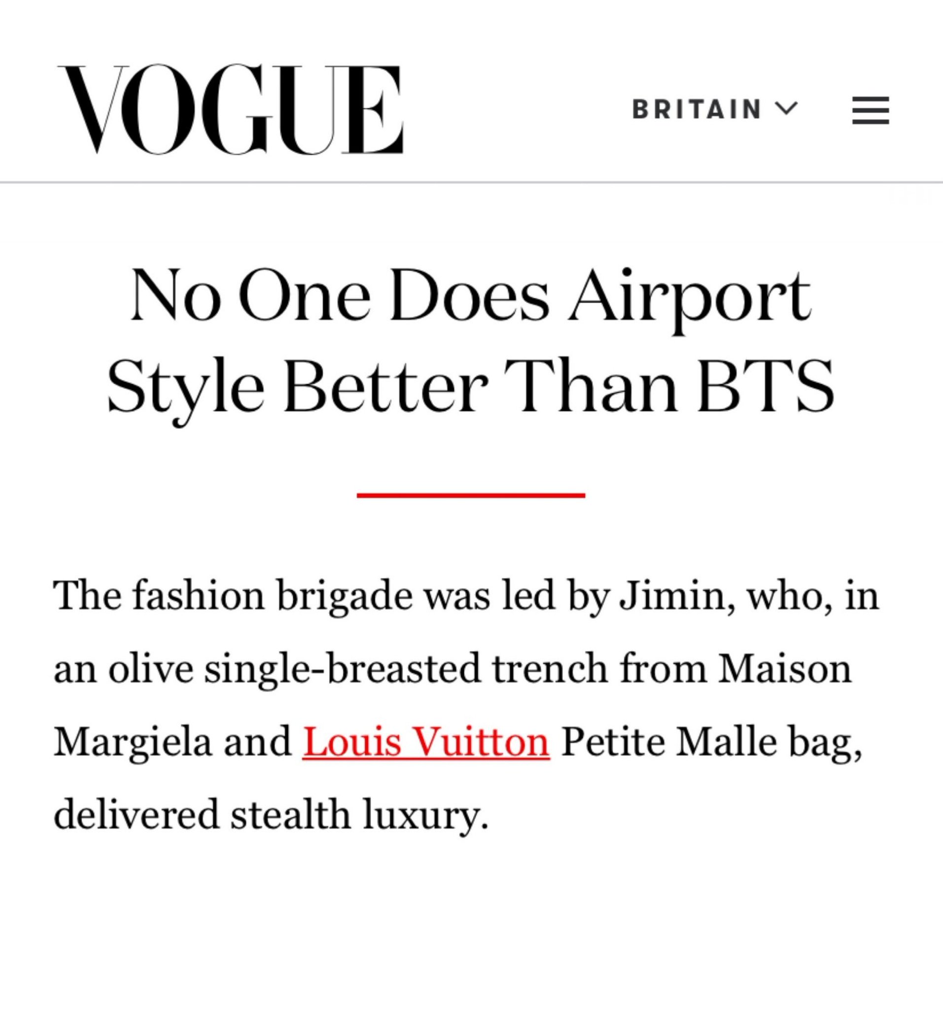 Jimin Global on X: Vogue featured BTS' impeccable on-the-go style