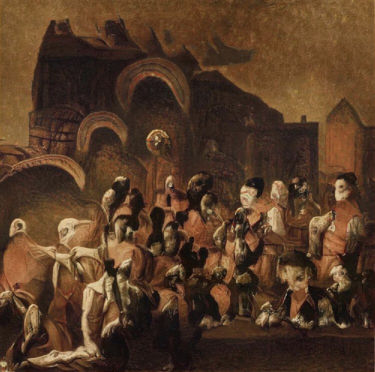 Razzl13's tweet photo. @punk6529 https://t.co/EMRC6coOMs the burial of the count of orgaz (AI interpretation) https://t.co/mXQlGREW9a