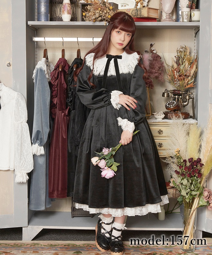 【新品】axes femme kawaii  ベロアワンピース  ブルーグレー