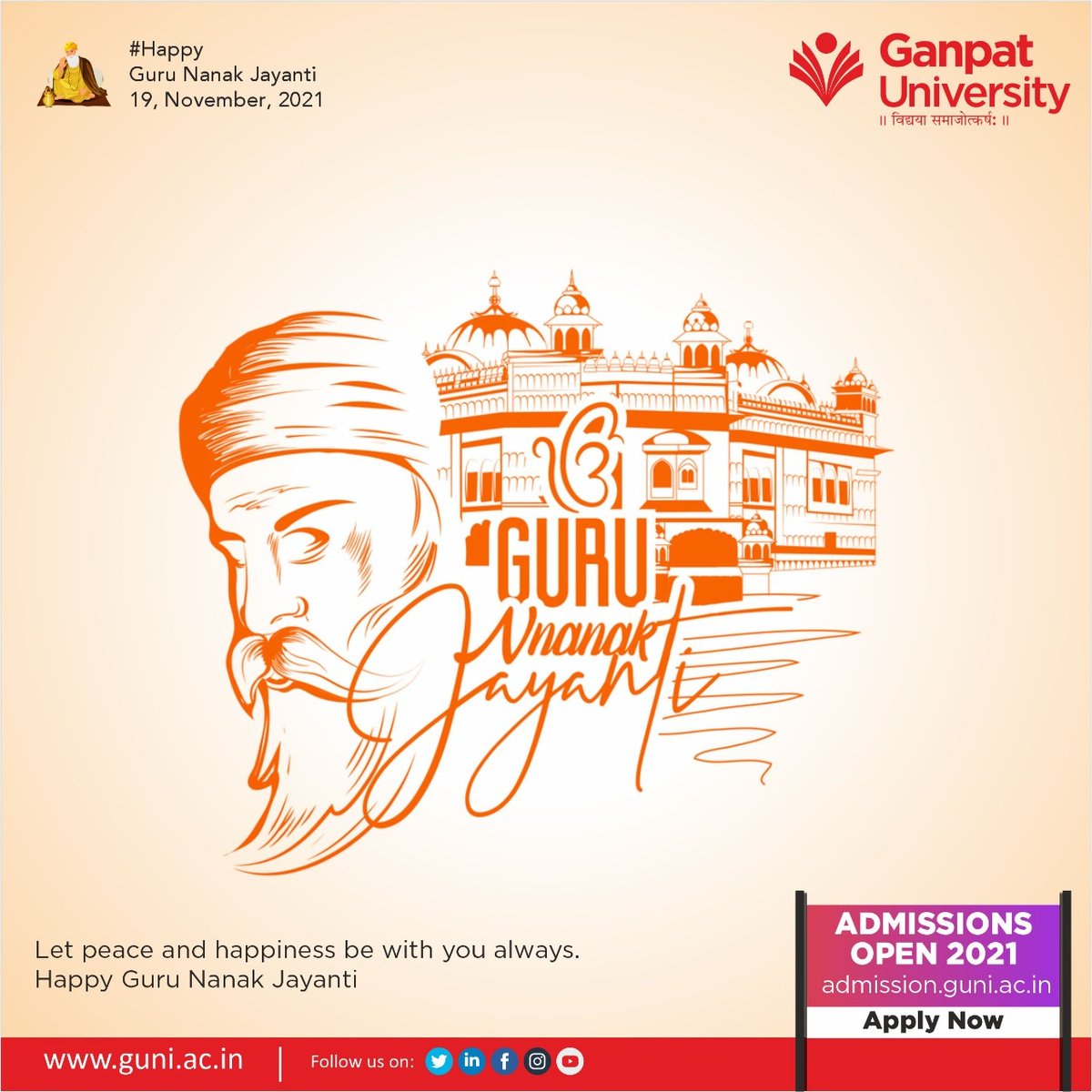 VMPCMS_GNU's tweet photo. Guru Nanak Jayanti
May Guru Nanak Dev Ji inspire you to achieve all your dreams. May you be showered with eternal peace, good health, wealth, happiness and prosperity.
#GUNI
#VMPCMS https://t.co/6jsHC1mzkR