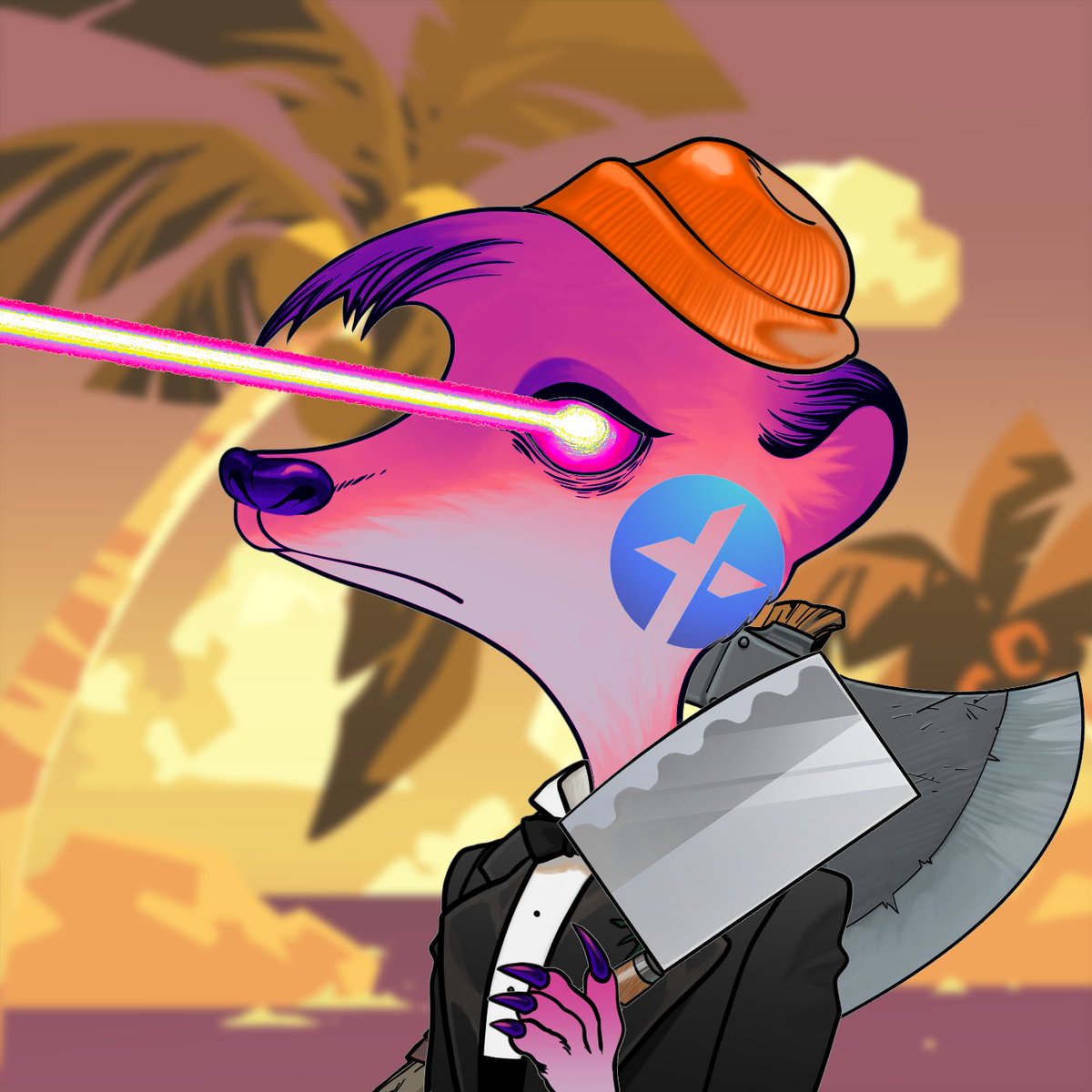 galaxymeerkats's tweet photo. 50% savage 50% sweetheart, life isn’t perfect but like Chun's #393 your outfit and laser beam eyes can be 🔥 @5GE45 

#GalaXYKats #NFT #looksrare https://t.co/Wh2UBDvRRl