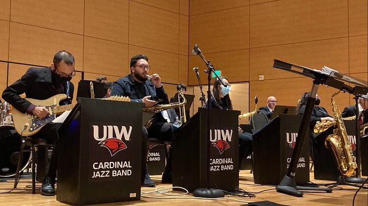 UIWBands's tweet photo. Congratulations and welcome back to our outstanding Cardinal Jazz Band as they return to the stage tonight with special guest singer Michelle Garibay-Carey! 

It is so great to have the sound of that Cardinal soul back on campus.

@uiwcardinals https://t.co/GHt3qjuorU