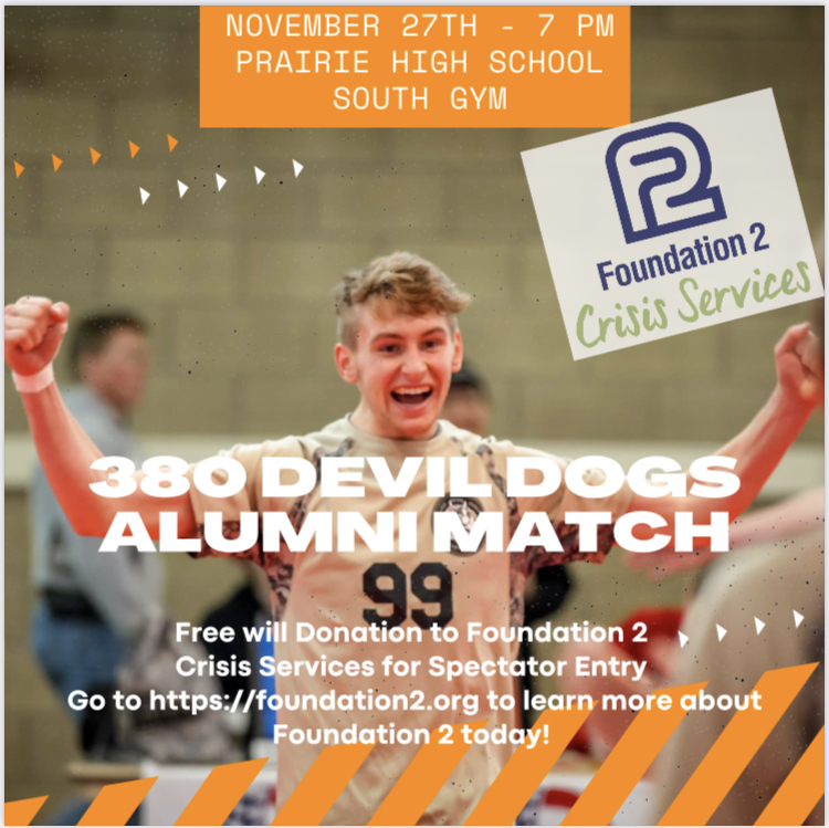 380DevilDogsVB's tweet photo. Can't wait for the 380 Devil Dogs Alumni Match and Fund Raiser for Foundation 2 Crisis Services, Sat. Nov. 27th at 7pm.
Help do some good for a non-profit that does a lot of good for the community!
Spectator entry is a free will donation to Foundation 2 Crisis Services. https://t.co/Wc9AnOB21z