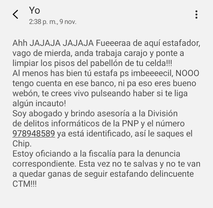 LuzmitadelMar's tweet photo. @JaimeChincha A mi me llegaban a cada rato, hasta que mi ex esposo abogado, me recomendó responderles con 'cariño' y de allí nunca más!😁😎 https://t.co/i6VEt8nBO6