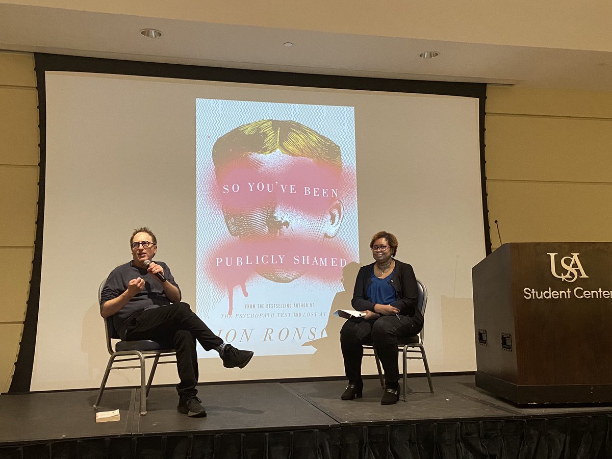 Thx to all who came to last night’s <a href="/USACommonRead/">USA Common Read</a> program w/the author, <a href="/jonronson/">jon ronson</a> 🎉 It was a lively talk &amp; dialogue about the book, “So You’ve Been Publicly Shamed”. We hope you’ll read this fantastic book, engage in conversation about the topics, &amp; stay tuned for events!