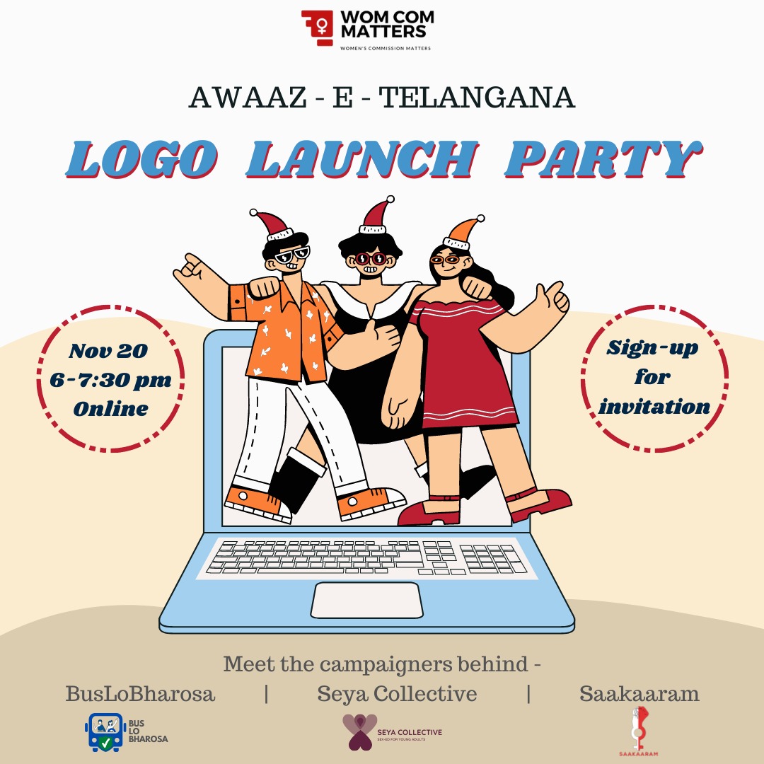 WomComMatters's tweet photo. Greetings, 

We are thrilled to invite you to celebrate the official crowdsourced #logolaunch event of the Awaaz-e-Telangana fellowship!

The event is taking place on Saturday, 20th November.
At this online event, https://t.co/U4OybdqvMF