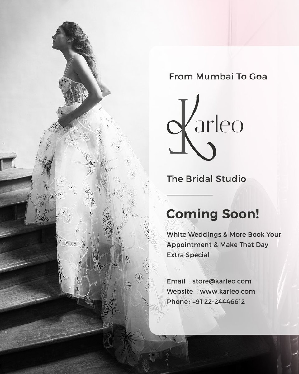 Extending our arms to hug #Goa with something we are so passionate about.. #WhiteWeddings and More… Let us make your special day extra special ♥️ Book your Appointments NOW!! #bridalstore #weddinggowns #bridetobe #india