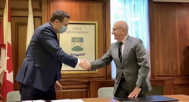 antoinetayyar's tweet photo. Humbled and delighted to be with Mayor Peter Malouf for the swearing in as Municipal Councillor in #TownofMountRoyal. 
Recalling this quote by Ronald Reagan: “When I took the oath of office, I pledged loyalty to only one special interest group - ‘We the people’.” https://t.co/Pm3r8MZZhN