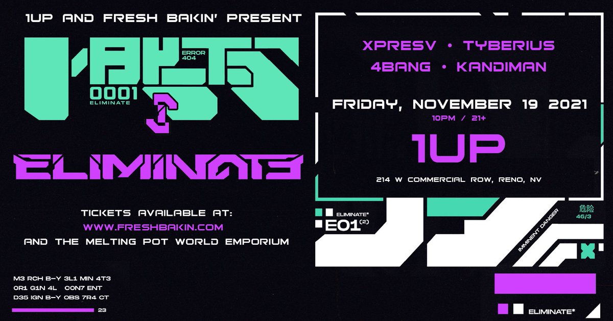 1upreno1's tweet photo. @eliminatemusic hits the stage TOMORROW ! 

Grab tickets through the link in bio, at https://t.co/tnFqFpnQbm or at the melting pot world emporium https://t.co/a9zBvnng3x