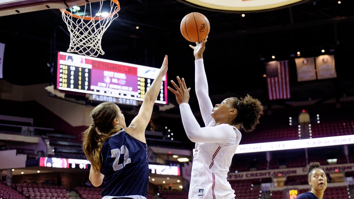fsuwbb's tweet photo. Makayla Timpson is the first Seminole freshman to start her career with three straight double-figure scoring games since @valenciaalexis_ started her freshman year with four straight in 2018-19 #NoleFAM https://t.co/c8R0Jk3yHe