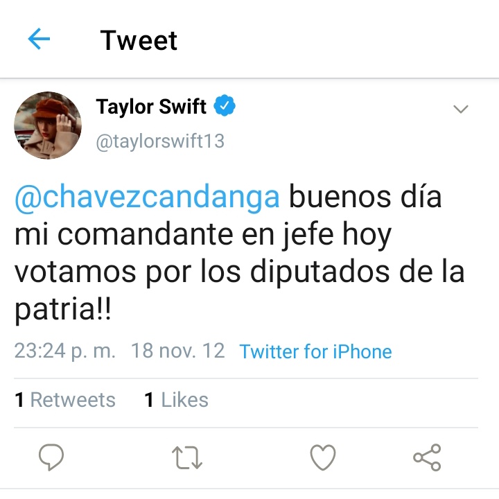 y todavía hay gente que duda que Taylor Swift sea chavista
