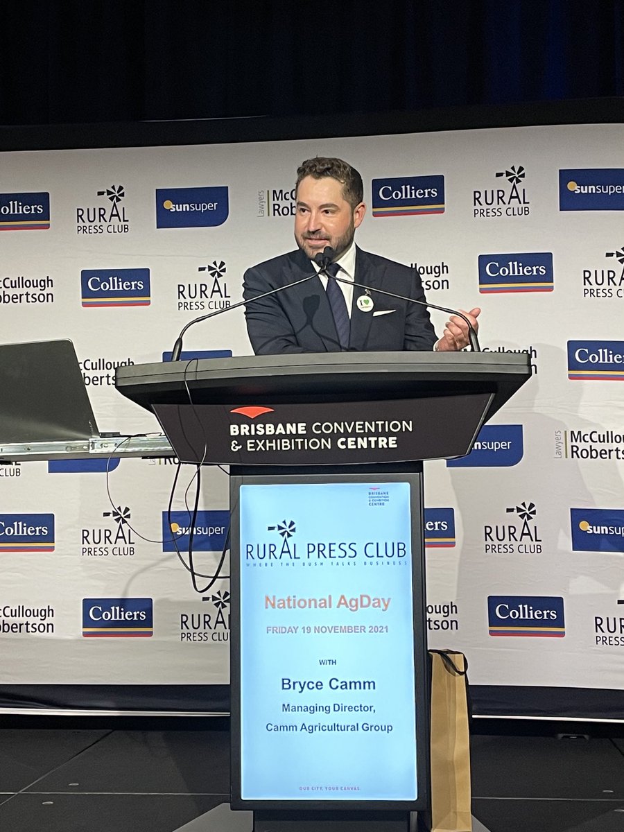 Ag Industry Leader Bryce Camm talking uncommon common sense on industry structures, water policy and agricultural education #nationalagdayau ⁦<a href="/RuralPressClub/">Rural Press Club QLD</a>⁩ ⁦<a href="/BryceDCamm/">Bryce Camm</a>⁩