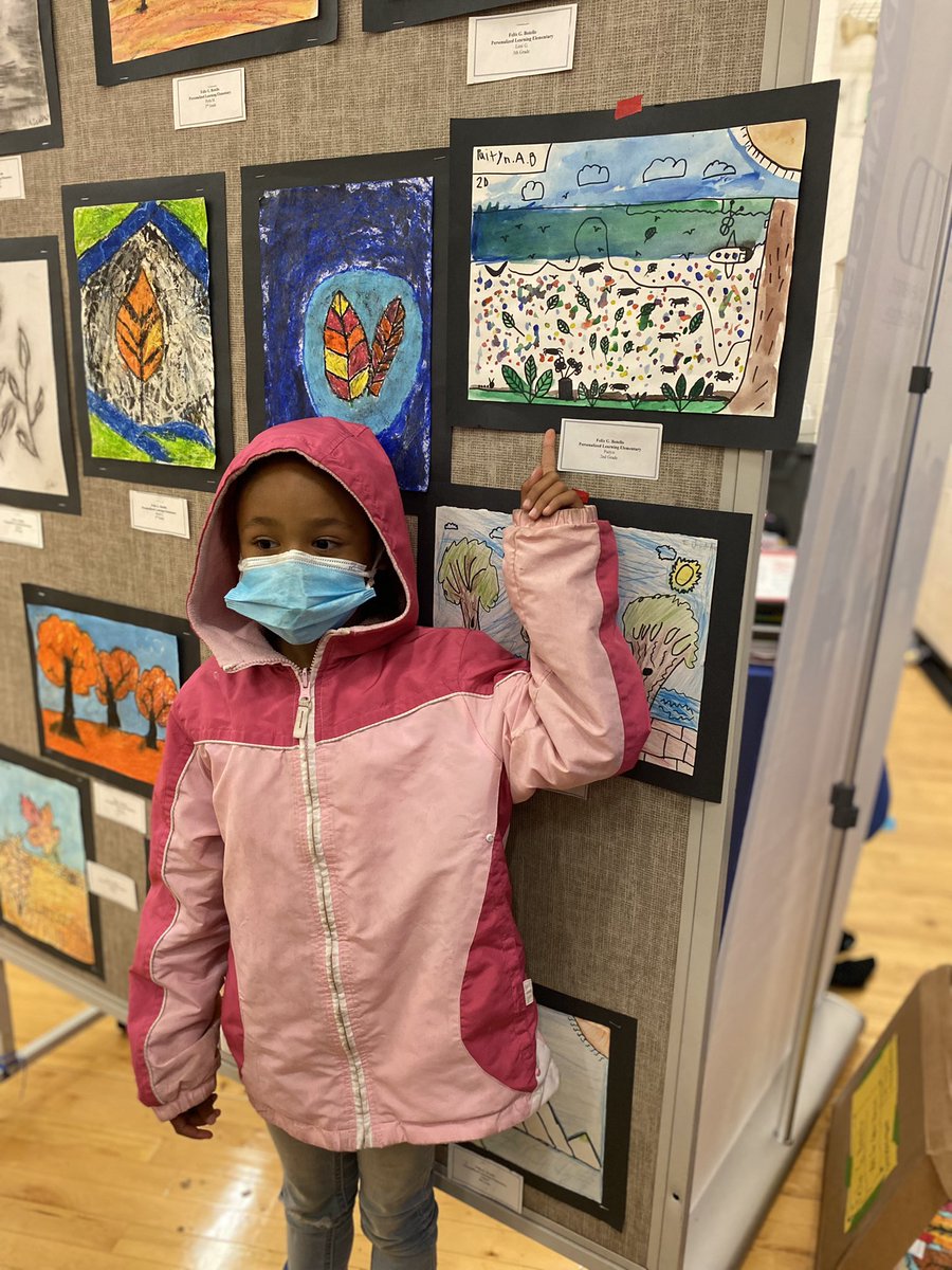 DHolmes2's tweet photo. Botello beautiful art represented at Adamson’s Open House. @EspinozaBotello @BotelloElem @adam_pink_disd https://t.co/HO2yCznljT