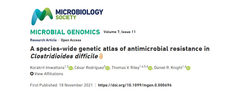 DanRJKnight's tweet photo. So happy to have this fun project finally out in @micgenomics - a fab collab with @Korakrit15 @rodsa_CR &amp; Tom Riley.

A species-wide genetic atlas of #AMR in #Cdiff 
https://t.co/5vxmfA5jp1 

Please check it out &amp; share!
@AUSSOCMIC @MicrobioSoc @ASM_WA_Branch @AusAntibiotics https://t.co/V115PHhN1K