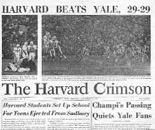 Chris_Colford's tweet photo. Best. Headline. Ever. — "Harvard Beats Yale, 29-29" — how The Crimson reported on The Game in 1968 — #OneCrimson #HarvardYale #WHRB @harvardalumni https://t.co/t4FMDrMBaH