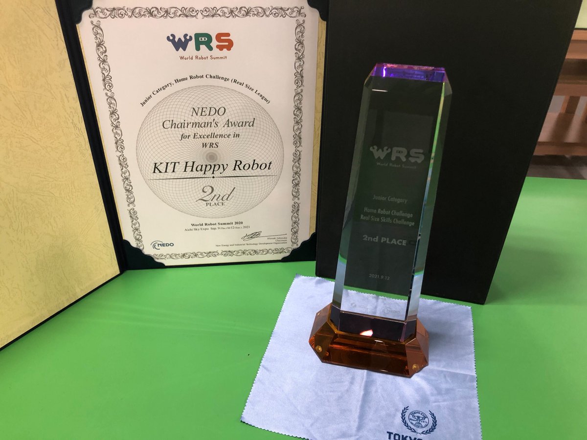 KIT_Happy_Robot's tweet image. WRSの賞状とトロフィーが届きました😆

#wrs #wrs2020
#WorldRobotSummit2020