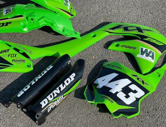 Check out this OEM Kawasaki kit off our website‼️

🔥When ordering plastics with your graphics, we will fit them for free. We can provide a range of different brands like Acerbis, UFO, Rtech and Polisport

#gpgrafix #custom #graphics #mx #sx #motocross #supercross #customgraphics