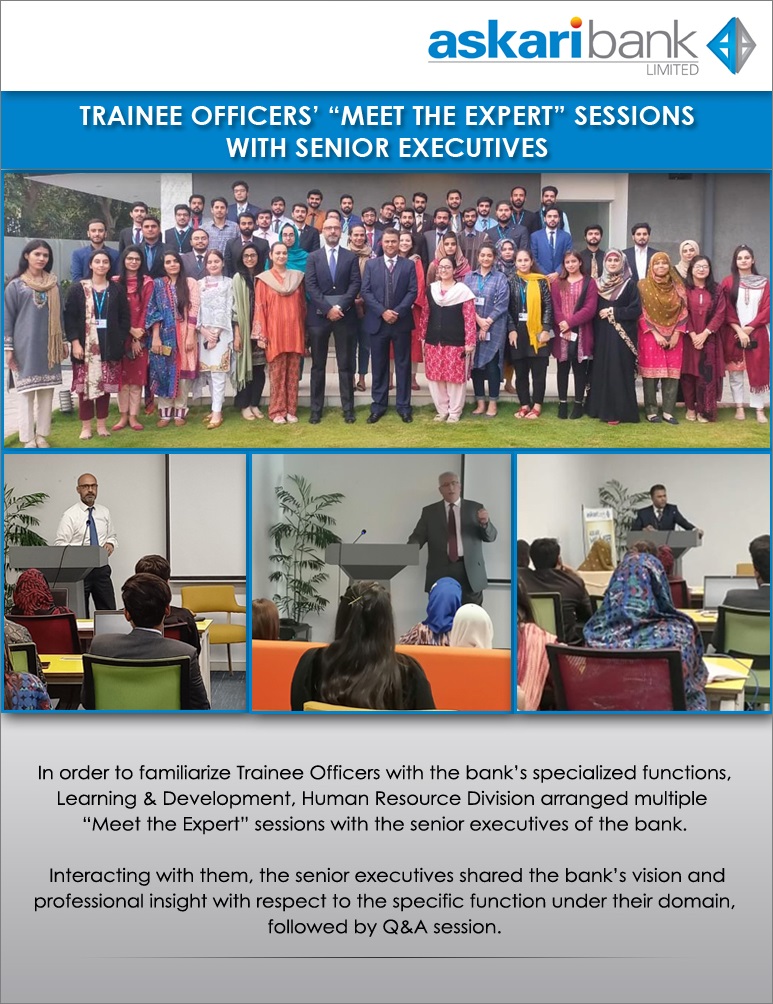 Askari_Bank's tweet photo. Trainee Officers' Meet The Expert Sessions with Senior Executives

#TraineeOfficers #MeetTheExpert #Sessions https://t.co/VPnkmEG0MN