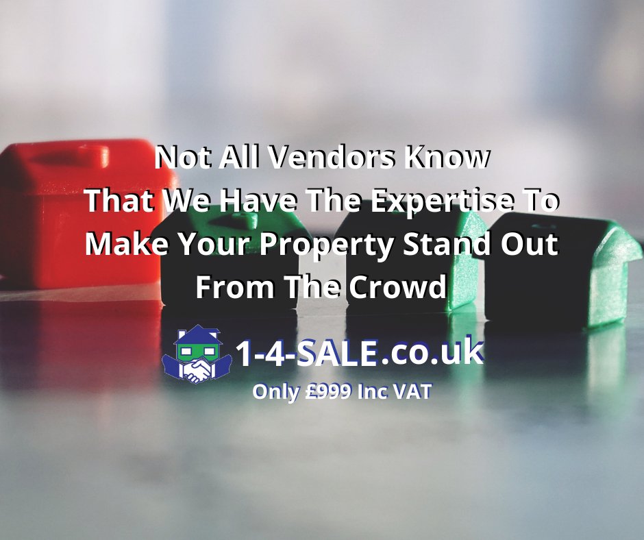 Not All #Vendors know The We Have The Expertise To Make Their #Property Stand Out From The Crowd. 1-4-Sale - The Local #EstateAgents That Does More. No Sale-No Fee, 100% Transparent. Only £999 inc VAT. 
#Property #EstateAgency #PropertyMarket #PropertiesWanted #VendorsWanted