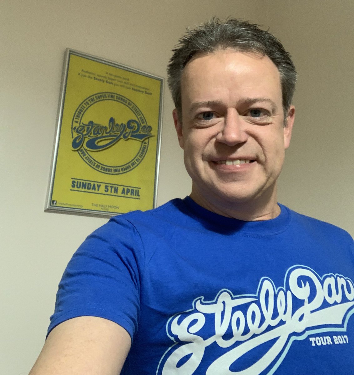 Morning <a href="/laurenlaverne/">Lauren Laverne</a> and <a href="/BBC6Music/">BBC Radio 6 Music</a> #TShirtDay
More Steely Dan love here from us at Stanley Dee - A Tribute to Steely Dan. 
Tactically taken in front of one of our gig posters from the Half Moon Putney!