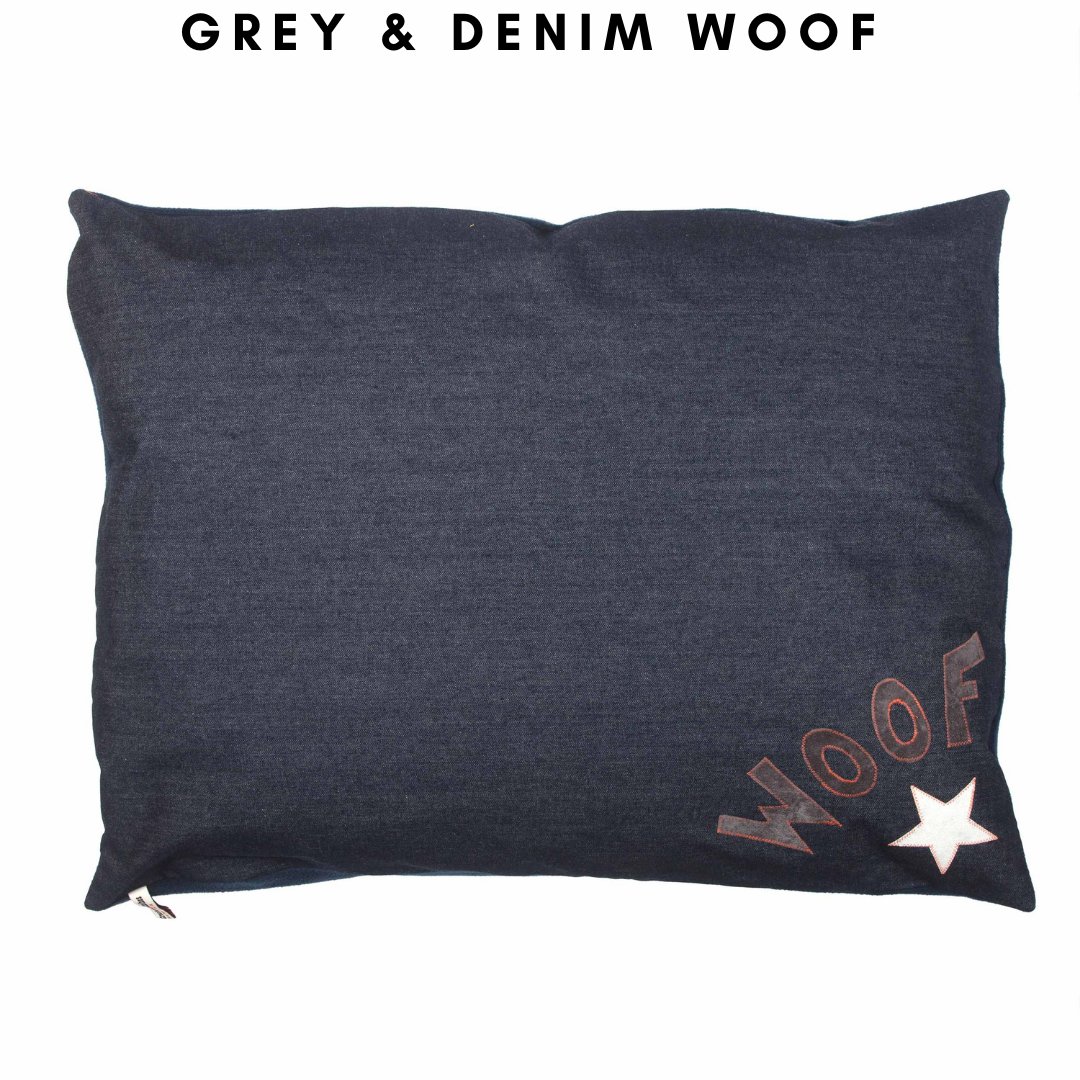 It’s time to get your orders in for Christmas delivery 🤶 How about our gorgeous grey and denim woof dog bed???