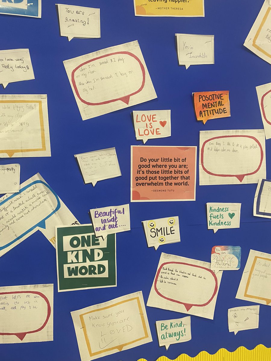 MeliorAcademy's tweet photo. Our students have been thinking hard about kind words…our new display helps them see kindness every day! #AntiBullyingWeek https://t.co/c7ip0i7FaT