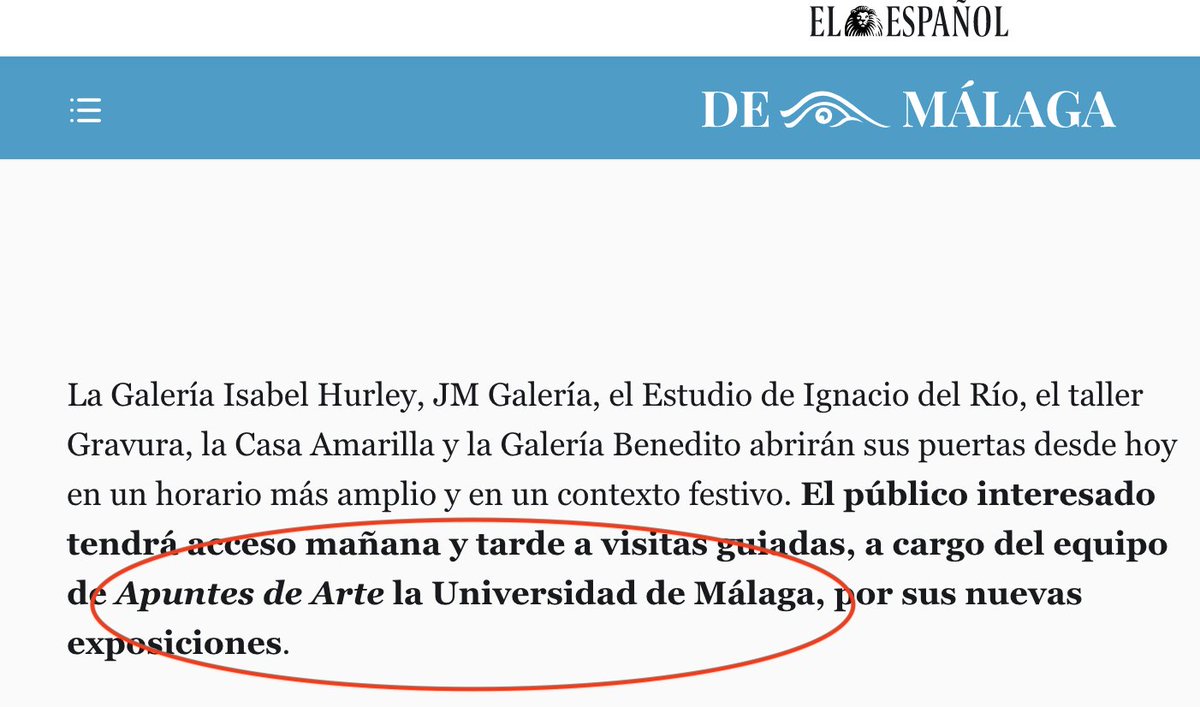 Y en este importante evento de #MAGA #MalagaGalleryWeekend están colaborando con las galerías nuestros estudiantes de <a href="/ApuntesArte/">Apuntes de Arte</a> <a href="/HistArtUma/">Departamento de Historia del Arte UMA</a> <a href="/LetrasUma/">Filosofía y Letras</a>  <a href="/InfoUMA/">Universidad de Málaga</a>