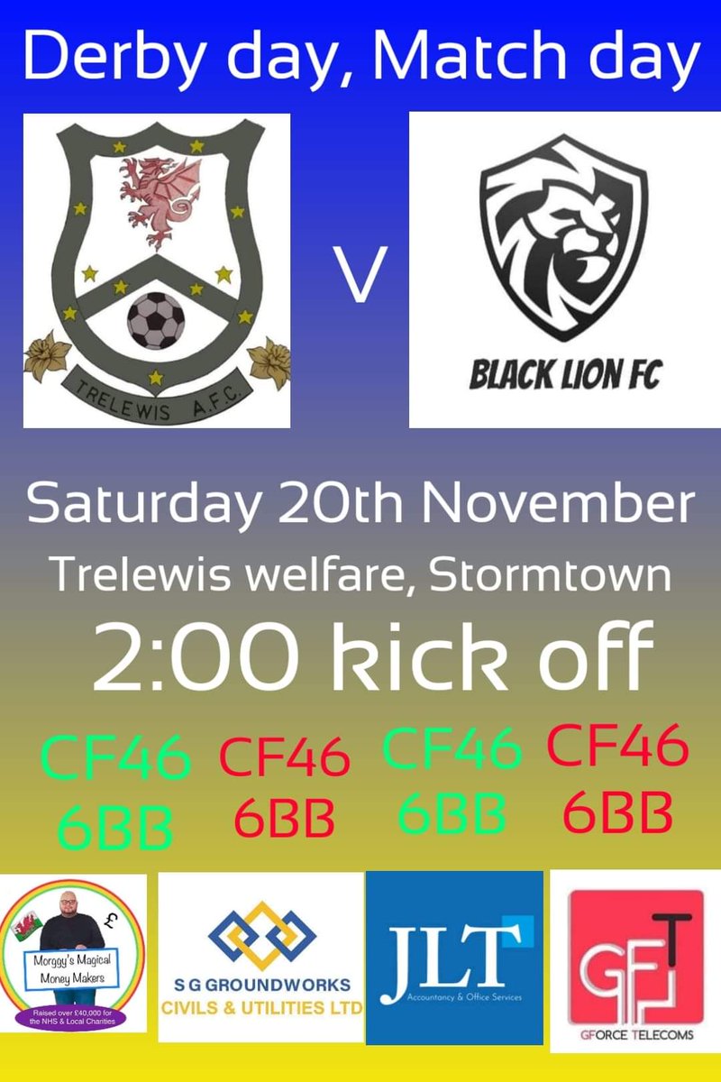 After a fairly dry week and the pitch getting some respite, it's the 1sts who in action up on the welfare in the rescheduled match against local rivals Black Lion. Points needed from the game to ensure a finish in the top half of the league when the league splits 💙💛💙💛