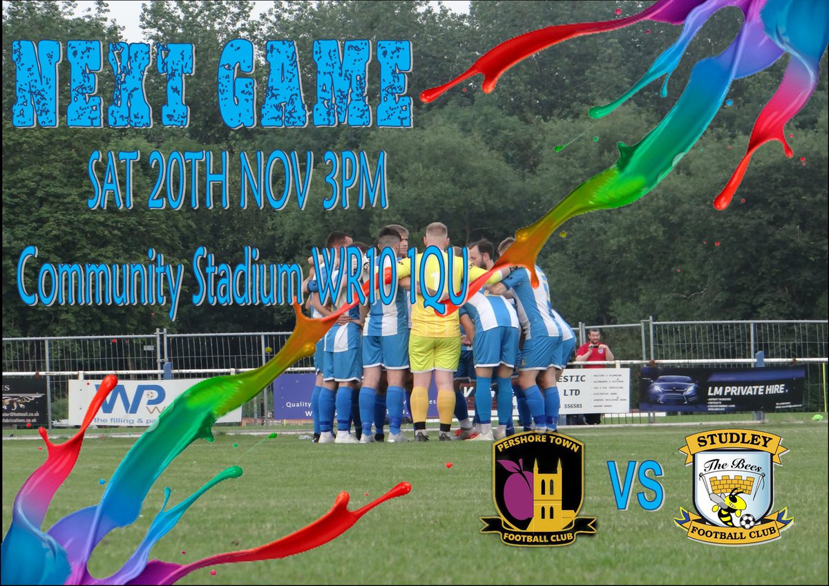NEXT GAME

🆚 Studley
📍 WR10 1QU
🎟 Pay On The Gate
🏆 Hellenic League Division One
⏱ 3pm

Come down and support the team 🔵⚪️🔵
#uptheplums