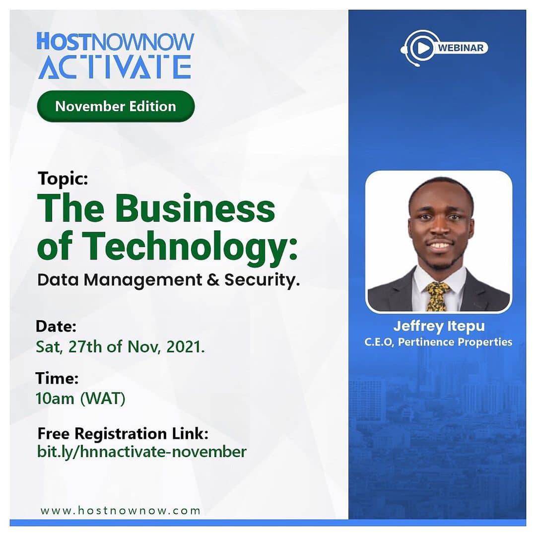 tellerpayng's tweet photo. Join our CEO and other industry leaders at HOSTNOWNOW Activate: November Edition, as we discuss the topic “The Business of Technology”.
Use https://t.co/hQcZiMCdUt to register, and let’s exploit how to do business in the future. See you there!
#tellerpay #hostnownow https://t.co/6QhpG4n03K