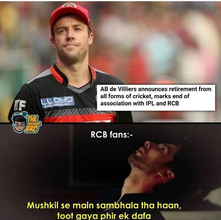 manishdigitalsh's tweet photo. AB de Villiers announces retirement from all forms of cricket 
#ABDevilliers 
#RCB 
#CricketTwitter 
#Cricket 
#sports https://t.co/e3PHyKIODL