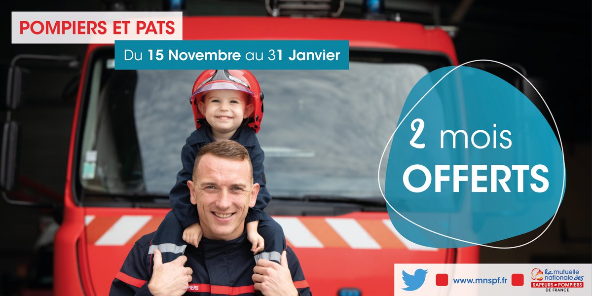 MNSPF's tweet photo. [2 MOIS OFFERTS 🎁] Du 15/11/21 et le 31/01/22, 1⃣ mois offert la 1ère année + 1⃣mois offert la 2ème année et 60 € remboursés 💵 sur votre activité physique ⛹️. Offre limitée dans le temps. Pour en bénéficier, c'est ici : ➡️https://t.co/S96tDqFbRm #mutuelle #pompiers #offre https://t.co/hXFA1SmseC