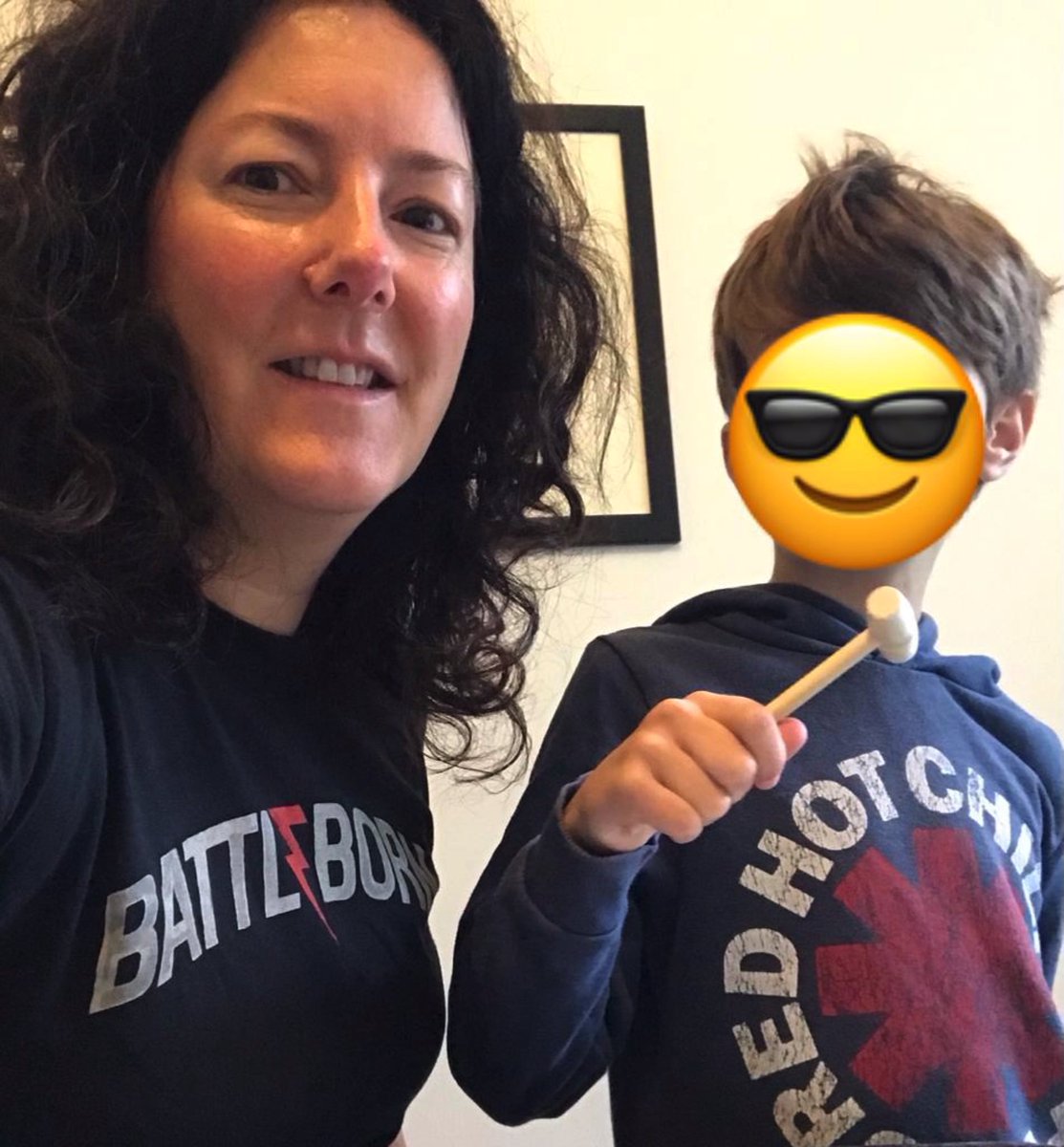 JobcoachMe's tweet photo. @thekillers this year for me, and as we are awaiting test results no school uniform but #rhcp hoody for the kid. #TShirtDay is one of the highlights during this pandemic 🤣#BattleBorn @BBC6Music @BBCSounds https://t.co/M7uLOtZ9aG