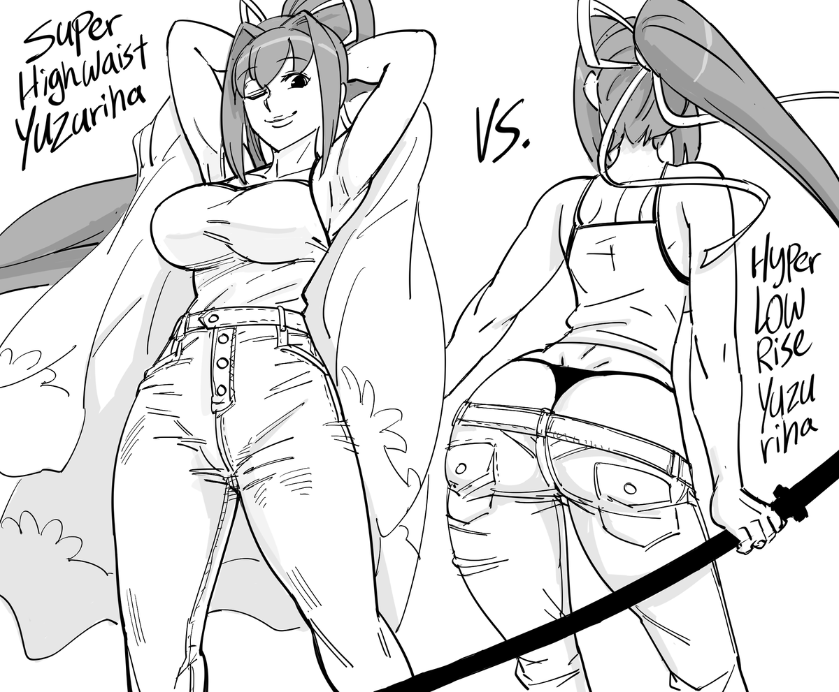 Patreon request for Under Night In-Birth Yuzuriha.

I thought drawing her with a Whale Tail G-string was lewd, then I realized the official character design has her wearing no underwear with her zipper open, so I'm actually covering her up for modesty's sake. 
You're welcome. 