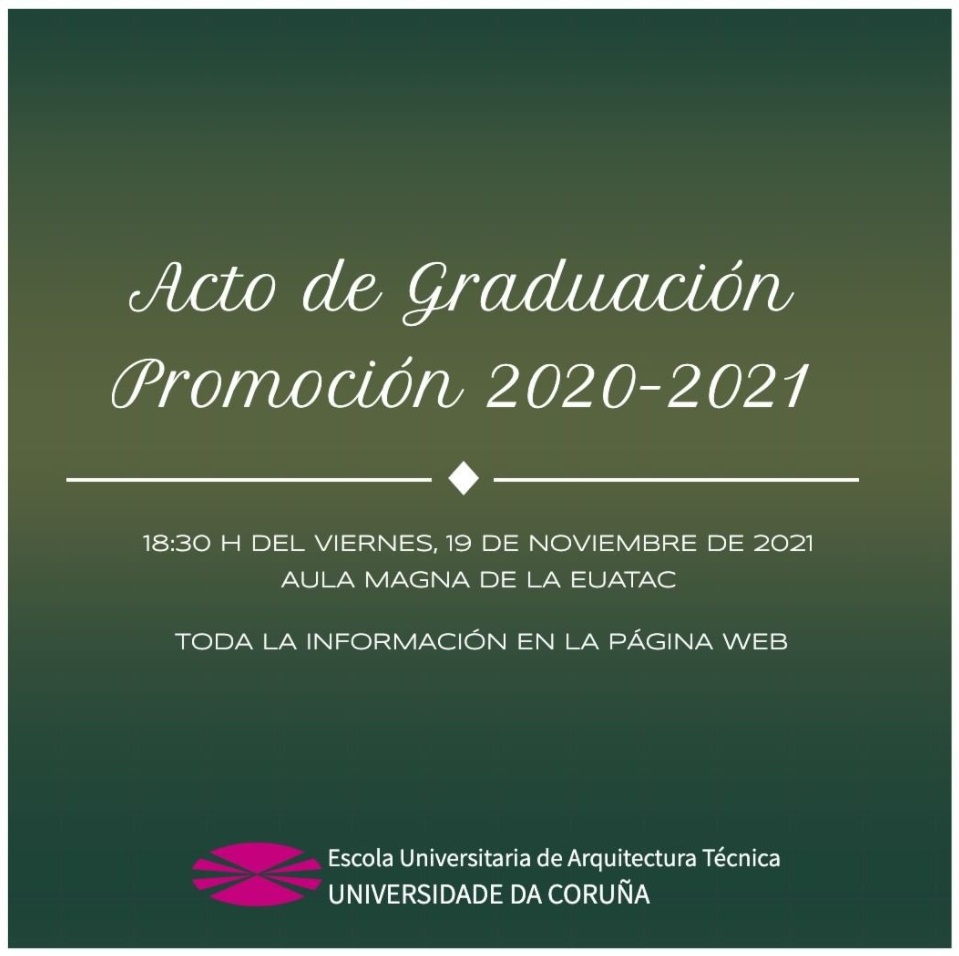 EUATAC_UDC (@euatac_udc) on Twitter photo Acto de graduación del GAT, MUES(<a href="/UDCMUES/">MASTER UNIVERSITARIO EN EDIFICACIÓN SOSTENIBLE</a>) MDIP y Posgrado BIM (<a href="/BIM_udc/">BIM_udc</a>) de la <a href="/UDC_gal/">Universidade da Coruña</a>
Hoy a las 18:30 h.
Debido a las condiciones de la pandemia, se celebrará a puertas cerradas.
Puedes seguir el evento en:
teams.microsoft.com/dl/launcher/la…
+info: euat.udc.es/noticias-todas… Acto de graduación del GAT, MUES(<a href="/UDCMUES/">MASTER UNIVERSITARIO EN EDIFICACIÓN SOSTENIBLE</a>) MDIP y Posgrado BIM (<a href="/BIM_udc/">BIM_udc</a>) de la <a href="/UDC_gal/">Universidade da Coruña</a>
Hoy a las 18:30 h.
Debido a las condiciones de la pandemia, se celebrará a puertas cerradas.
Puedes seguir el evento en:
teams.microsoft.com/dl/launcher/la…
+info: euat.udc.es/noticias-todas…